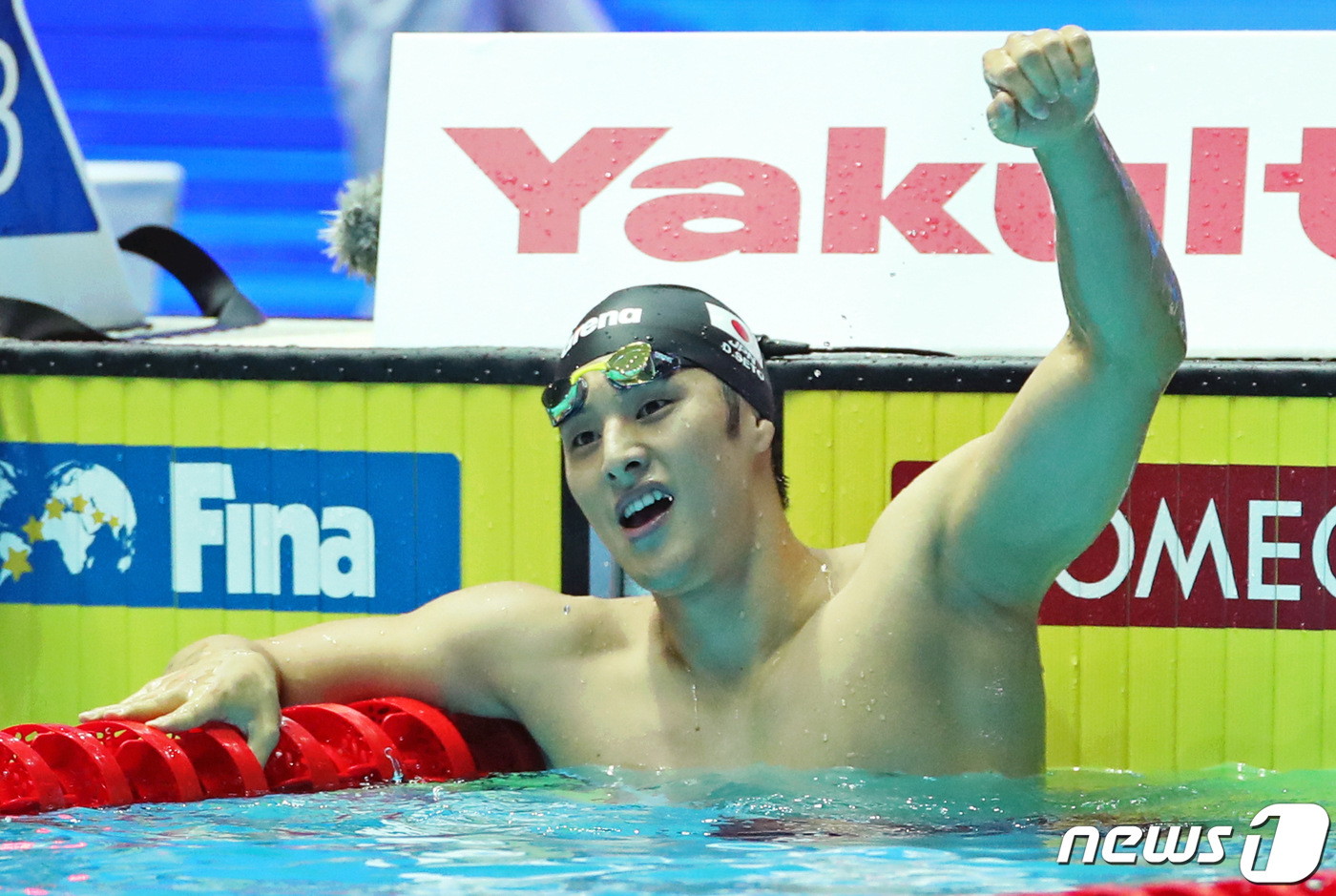 (광주=뉴스1) 황희규 기자 = 일본 세토 다이야가 28일 오후 광주 남부대학교 시립국제수영장에서 열린 '2019 광주 세계수영선수권대회' 남자 400m 개인혼영 결승에서 금메달을 …