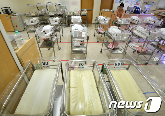 사진은 서울시내 한 병원 신생아실이 비어있는 모습. (뉴스1 DB) 2019.7.30/뉴스1