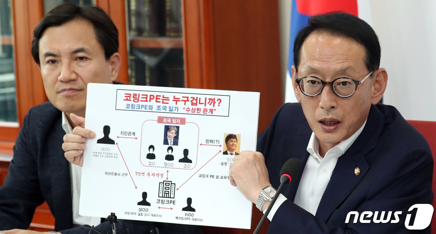 본문 이미지 - 김도읍 자유한국당 의원이 19일 서울 여의도 국회에서 열린 조국 법무부 장관 후보자 인사청문회 대책TF 1차회의에서 발언을 하고 있다. 2019.8.19/뉴스1 ⓒ News1 김명섭 기자