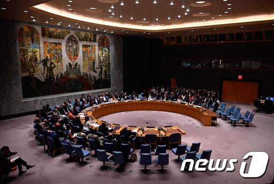 뉴욕의 유엔 안전보장이사회에서 중동 평화와 안보를 주제로 한 회의가 열리고 있다. <자료사진> © AFP=뉴스1