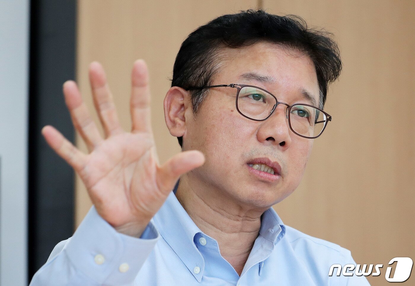 본문 이미지 - 오재환 YBM넷 대표이사가 18일 오후 경기도 성남시 분당구 YBM넷에서 뉴스1과 인터뷰를 하고 있다. 2019.09.18/뉴스1 ⓒ News1 이재명 기자