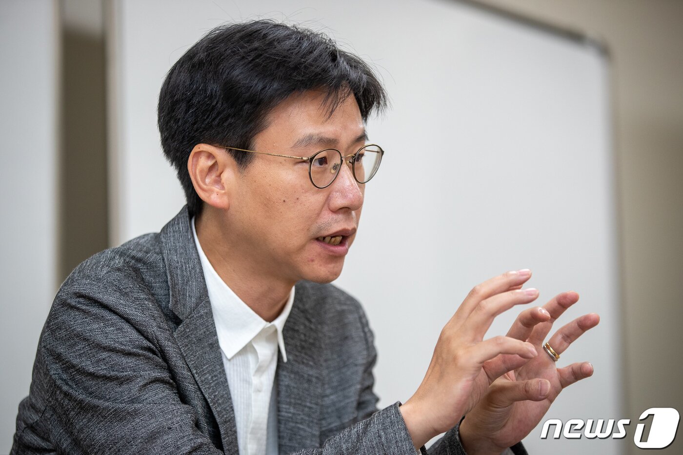 본문 이미지 - 이정환 천재교육 IT본부장이 서울 금천구 천재교육 에듀테크센터에서 뉴스1과 인터뷰하고 있다./뉴스1 ⓒ News1 유승관 기자