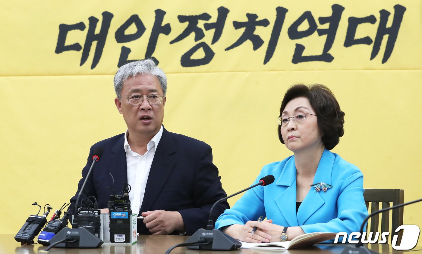 본문 이미지 - 유성엽 민주평화당 원내대표가 지난 8일 서울 여의도 국회에서 기자회견을 갖고 민주평화당 대안정치 연대 회의 결과를 브리핑 하고 있다.  2019.8.8/뉴스1 ⓒ News1 임세영 기자