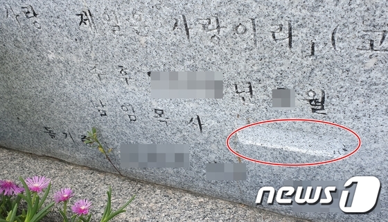 교회 기념비석에서 지워진 A 목사의 이름2019.09.20/뉴스1