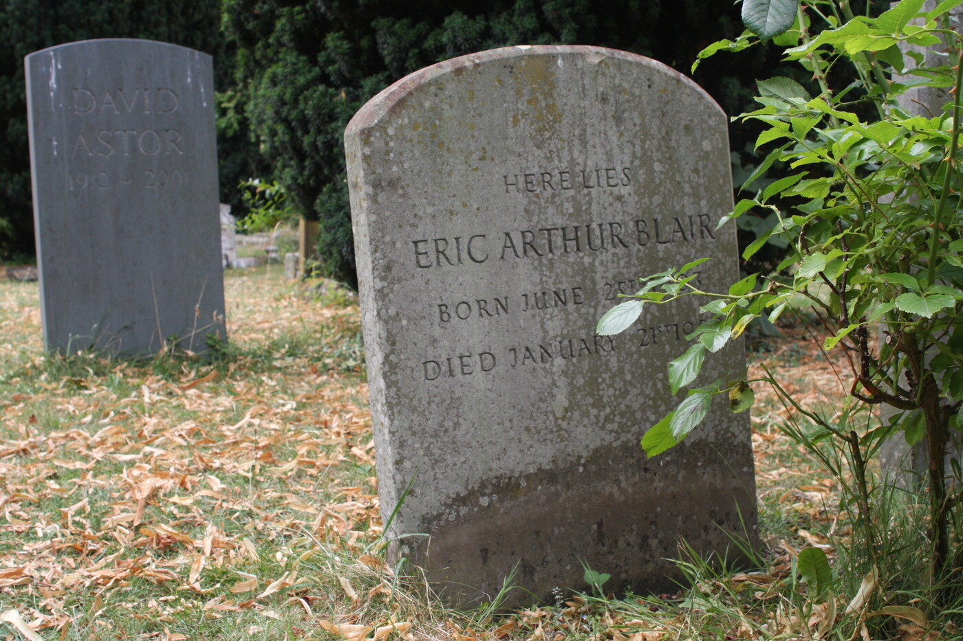본문 이미지 - 조지 오웰 묘와 그 뒤에 있는 데이비드 애스터 묘. 조성관 작가 제공