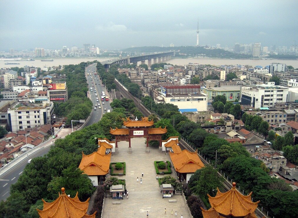 본문 이미지 - 황학루에서 바라본 우한 전경 - 바이두 갈무리