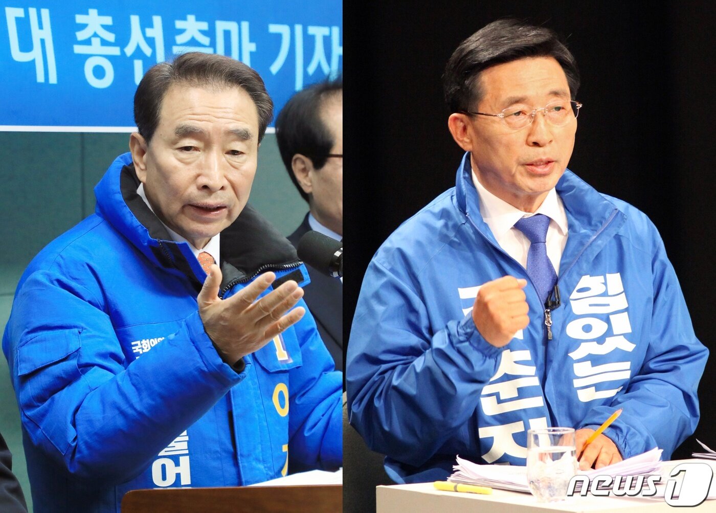 본문 이미지 - 4선에 도전하는 이강래 전 한국도로공사 사장(왼족)과 김춘진 전 국회의원./뉴스1 ⓒ News1 김동규 기자