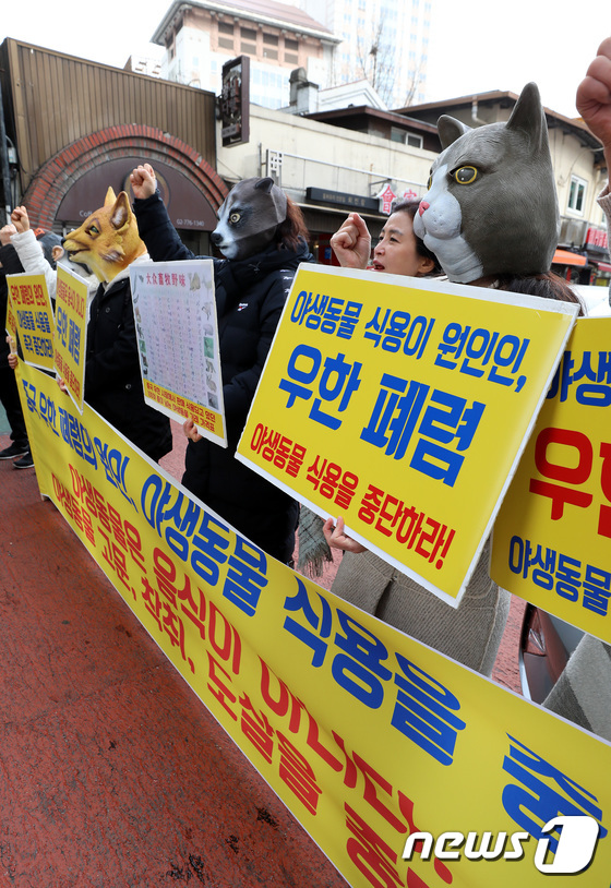 동물보호단체, 중국 식문화 규탄 기자회견