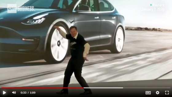 테슬라 주가 6개월 새 두 배↑...머스크는 '기쁨의 막춤' - 뉴스 썸네일 이미지