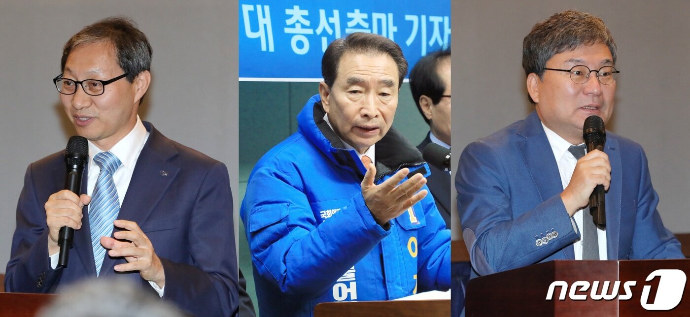 본문 이미지 - 4월15일 총선에 출마하는 김성주 전 연금공단 이사장, 이강래 전 한국도로공사 사장, 이상직 중소벤처기업진흥공단 이사장.(사진 왼쪽부터) /뉴스1