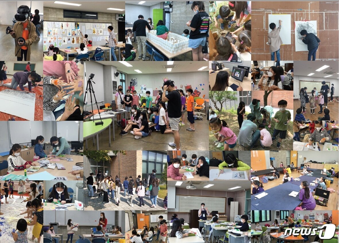 본문 이미지 - 청주교대 미술영재원 교육 모습.ⓒ 뉴스1