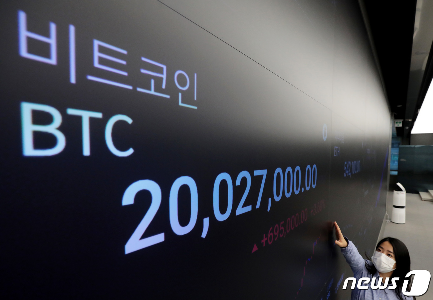 2000만원 돌파하는 비트코인 - 뉴스1