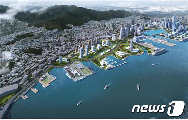 본문 이미지 - 부산항 북항 통합개발 조감도(해양수산부 제공)ⓒ 뉴스1