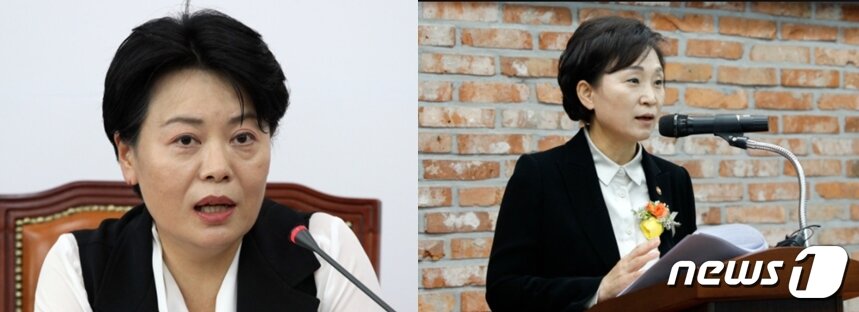 본문 이미지 - 윤희숙 국민의힘 의원(왼쪽)과 김현미 국토교통부 장관ⓒ 뉴스1