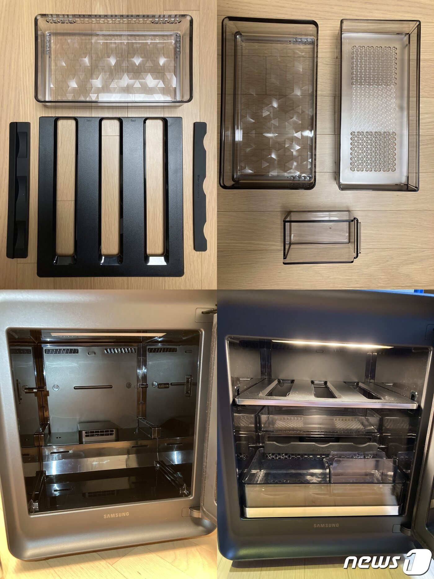 본문 이미지 - 상단은 와인·비어키트 구성과 뷰티·헬스 키트 구성품. 아래는 멀티 키트 설치 전후 비교 사진 ⓒ 뉴스1