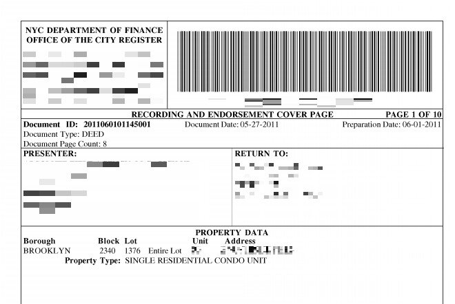 본문 이미지 - 혜민스님 미국 뉴욕 아파트 등기.(미국 뉴욕 등기소 자료)ⓒ 뉴스1