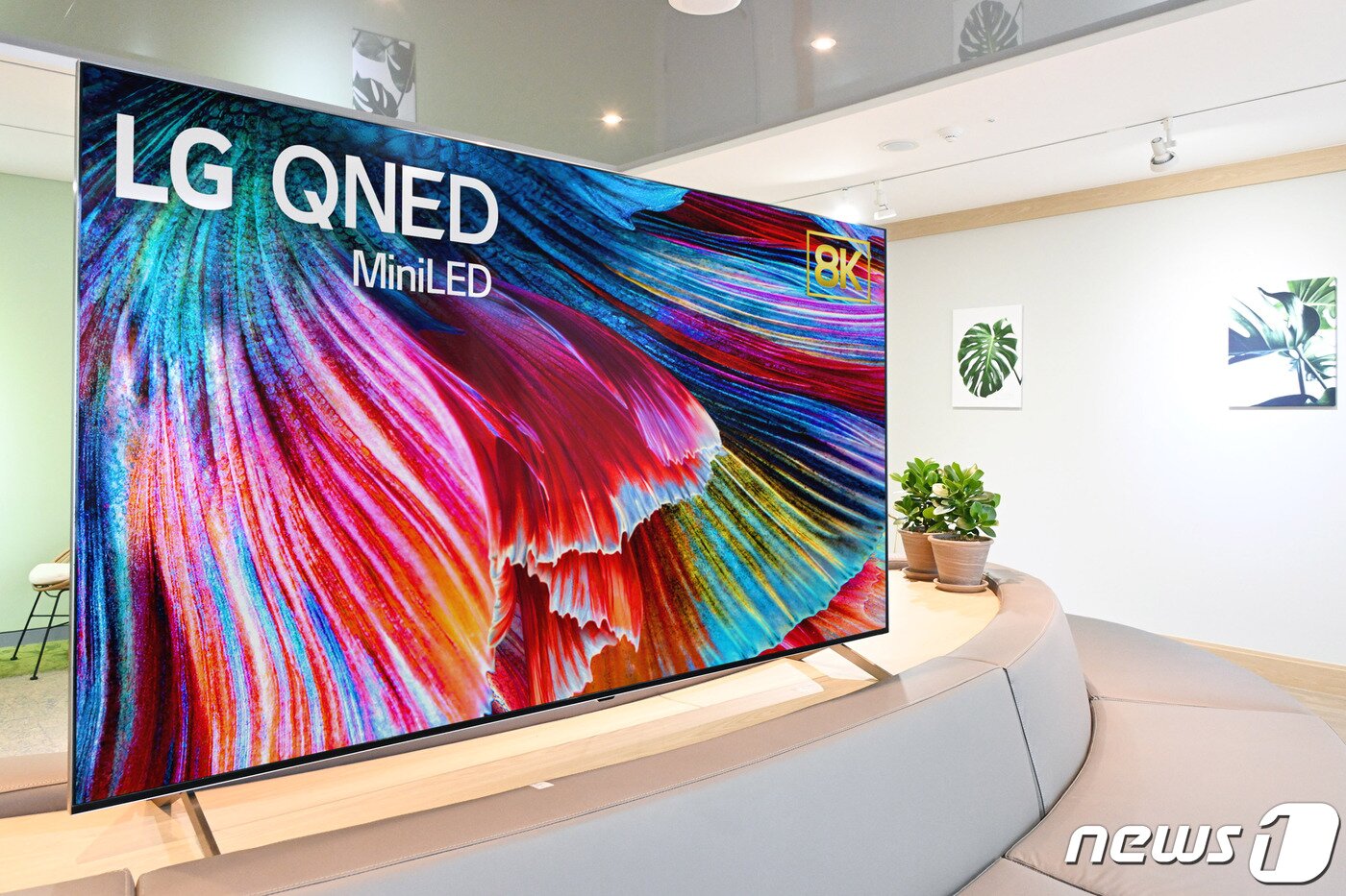 본문 이미지 - LG전자가 2021년 처음 선보이는 미니 LED TV 'LG QNED'의 모습(LG전자 제공) ⓒ 뉴스1