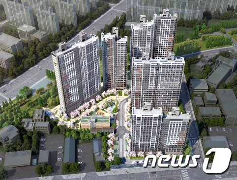 본문 이미지 - 목포 하당 제일풍경채 센트럴퍼스트 조감도.(제일건설 제공)2020.12.4/뉴스1 ⓒ News1