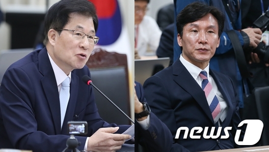 신경민 의원(왼쪽)과 김민석 전 의원. © 뉴스1