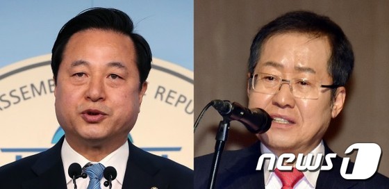 김두관 더불어민주당 의원(왼쪽)과 홍준표 전 자유한국당 대표. © 뉴스1