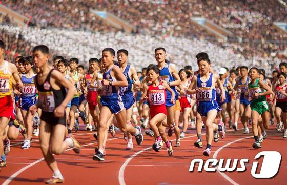 평양마라톤 대회 자료사진.(영 파이오니어 투어스 홈페이지) 2020.02.21.© 뉴스1