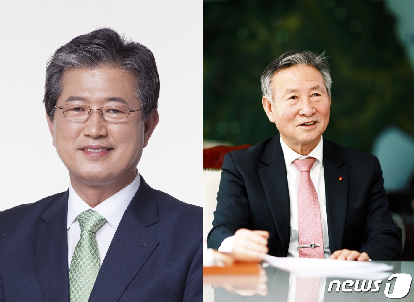 본문 이미지 - 이선두 의령군수(왼쪽)와 오영호 전 의령군수.ⓒ 뉴스1