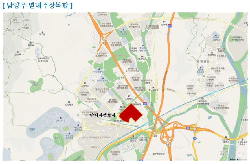 본문 이미지 - 남양주 별내 복합시설 사업지 위치도.(제공=GS건설)ⓒ 뉴스1