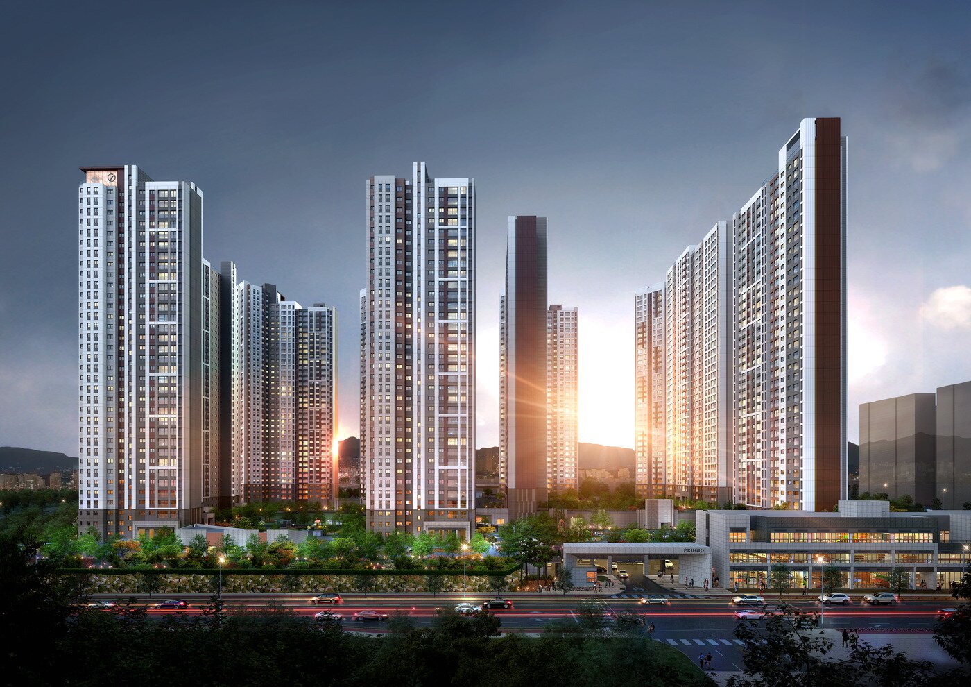 본문 이미지 - '안산 푸르지오 브리파크' 야경 투시도/자료제공=대우건설