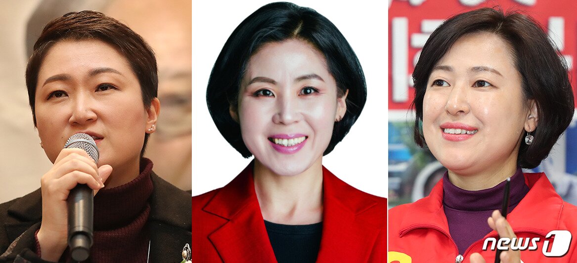 본문 이미지 - 부산지역 통합당 국회의원 후보. 왼쪽부터 이언주(남구을), 김미애(해운대을), 황보승희(중영도) ⓒ 뉴스1