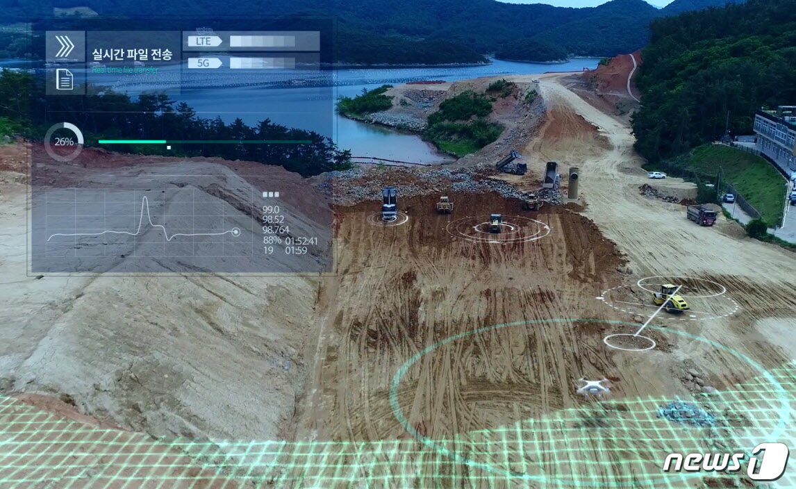 본문 이미지 - 대우건설의 ‘드론 관제시스템' /사진제공=대우건설ⓒ 뉴스1