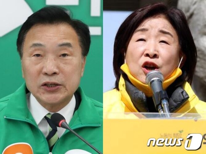 본문 이미지 - 손학규 민생당 상임선대위원장(왼쪽)과 심상정 정의당 대표. ⓒ 뉴스1