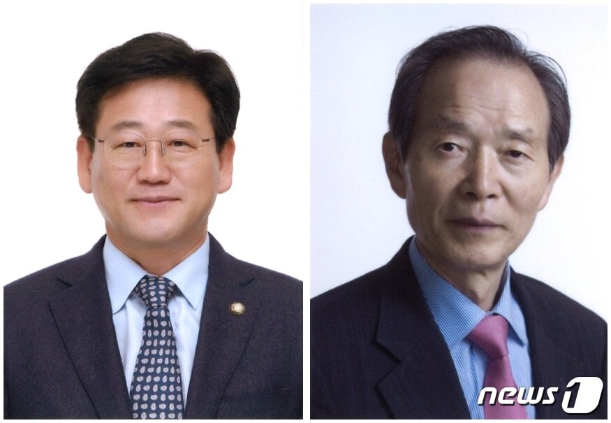 본문 이미지 - 경남 김해을에서 맞붙은 김정호 민주당 후보(사진 왼쪽), 장기표 통합당 후보.ⓒ 뉴스1