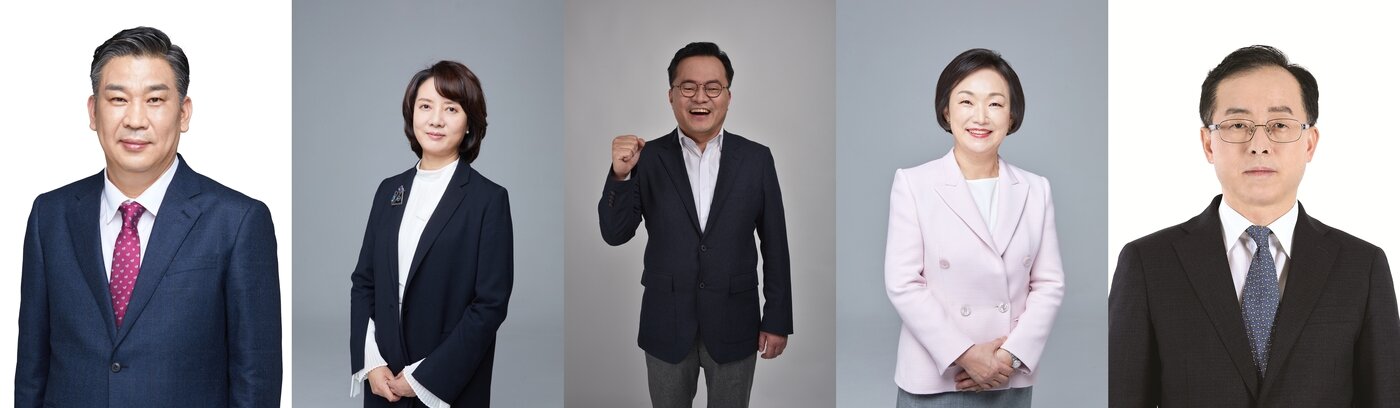 본문 이미지 - 최승재(왼쪽부터) , 이영, 이동주, 한무경, 김경만 21대 국회의원 ⓒ 뉴스1