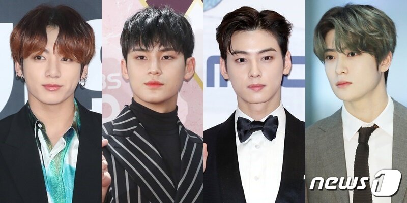 본문 이미지 - (왼쪽부터) 방탄소년단 정국, 세븐틴 민규, 아스트로 차은우, NCT 재현 ⓒ 뉴스1