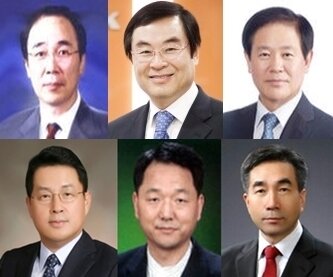 본문 이미지 - 손연호 경동나비엔 대표이사, 최재범 귀뚜라미 대표이사, 강영철 린나이코리아 대표이사, 조현철 롯데알미늄 대표이사, 고봉식 대성쎌틱에너지스 대표이사, 강복구 알토엔대우 대표이사 ⓒ 뉴스1