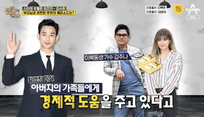 본문 이미지 - 채널A '풍문으로 들었쇼'에서 스타배우 김수현에 대한 훈훈한 미담을 소개했다. 방송화면 갈무리 ⓒ 뉴스1