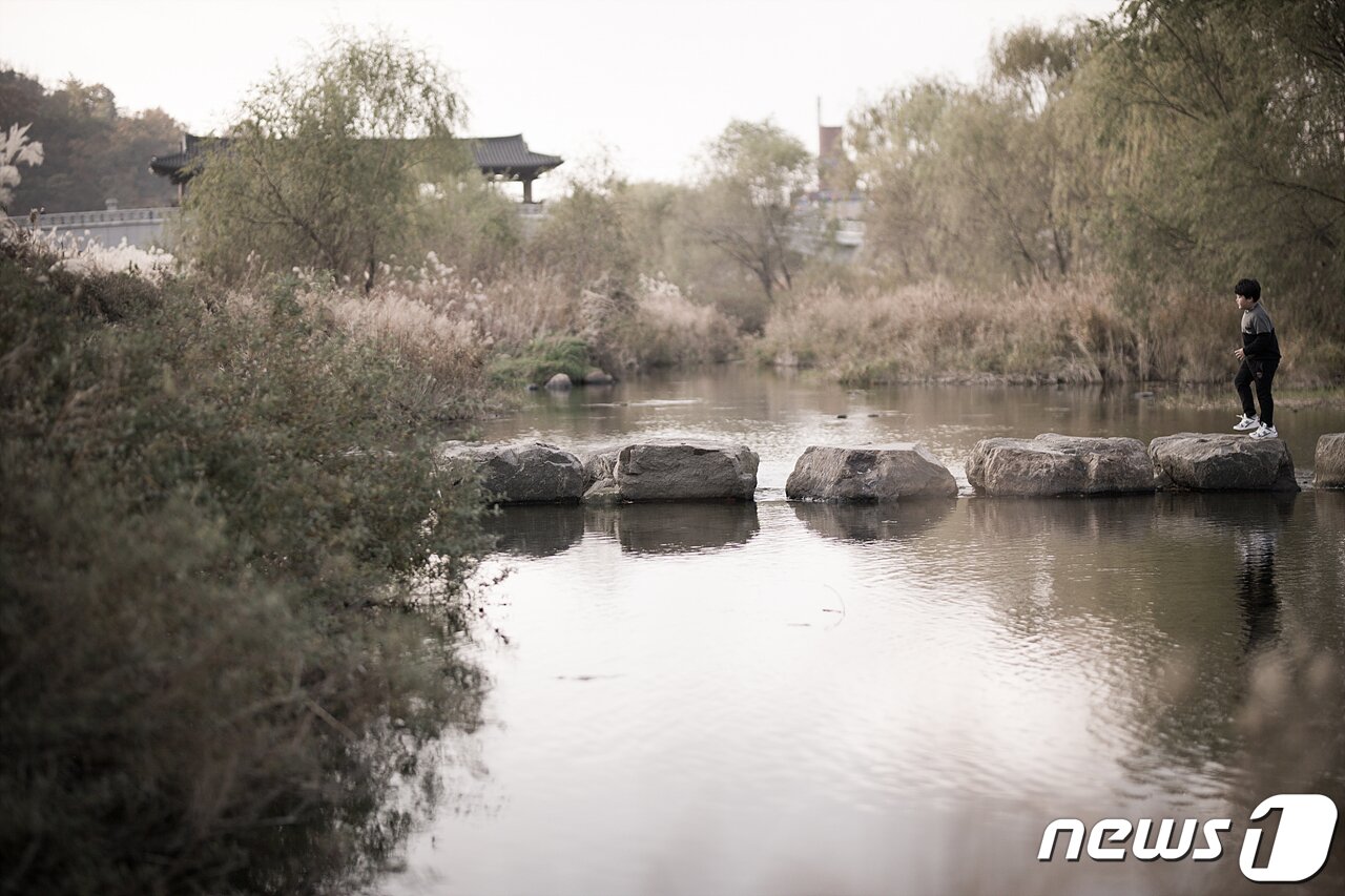 본문 이미지 - 전주 한옥마을 골목길 투어 - 전주천, 징검다리, 남천교. /뉴스1