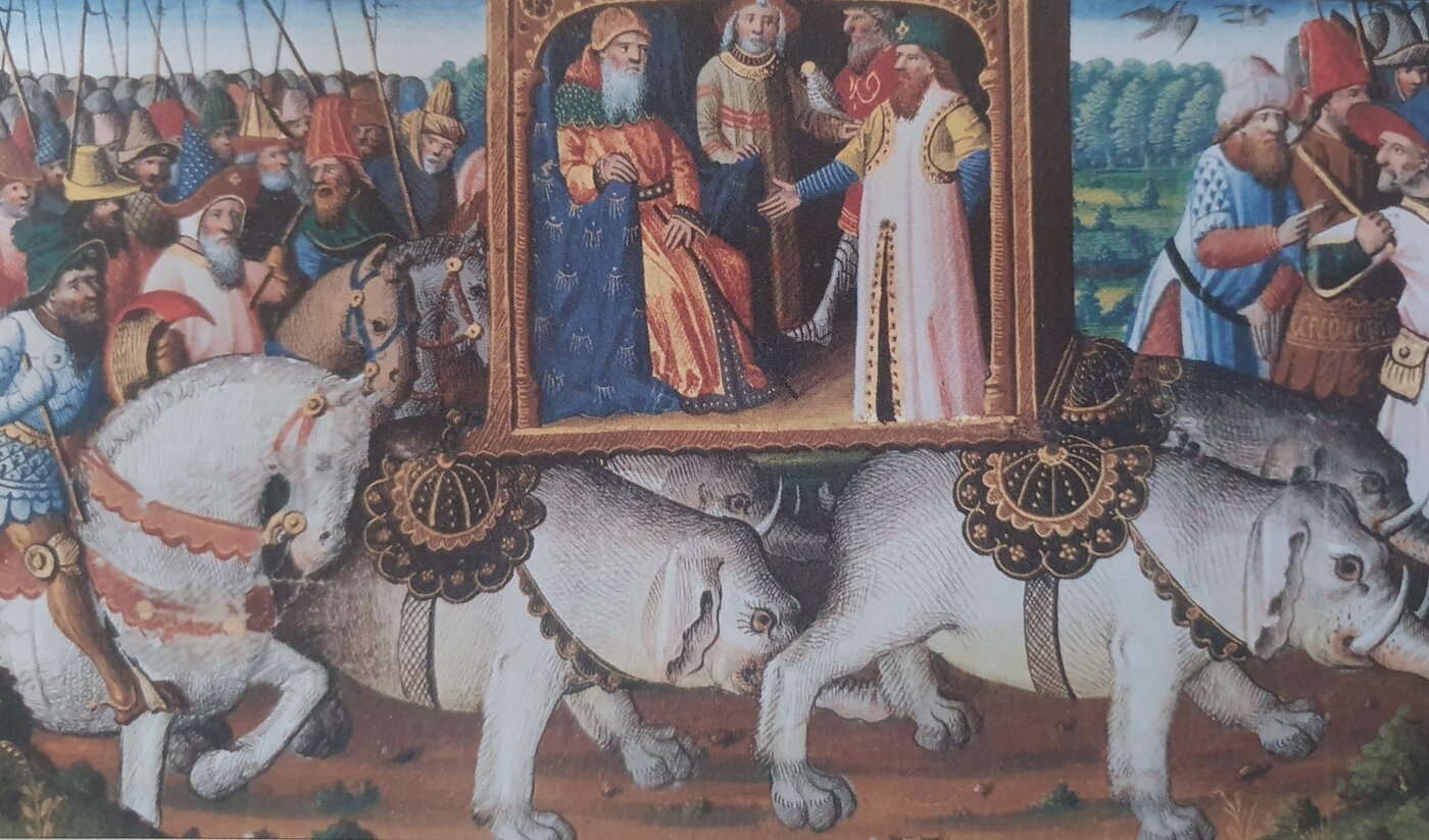 본문 이미지 - 쿠빌라이 칸의 사냥용 정자. 15세기 프랑스에서 발행된 동방견문록에 들어있는 삽화.