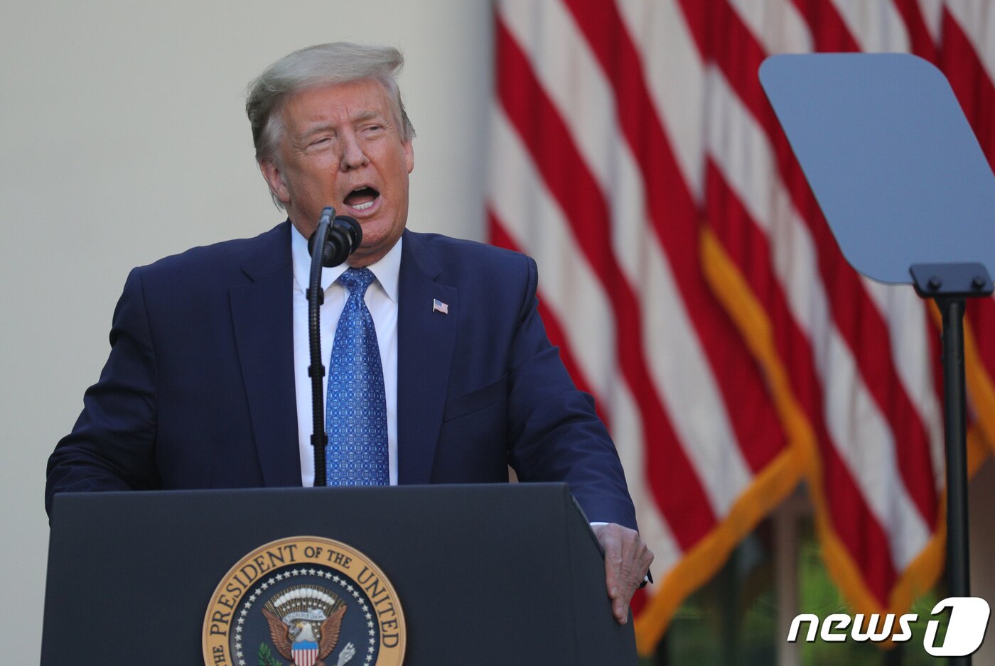 본문 이미지 - 기자회견을 하고 있는 도널드 트럼프 미국 대통령 ⓒ 로이터=뉴스1 ⓒ News1 자료 사진 