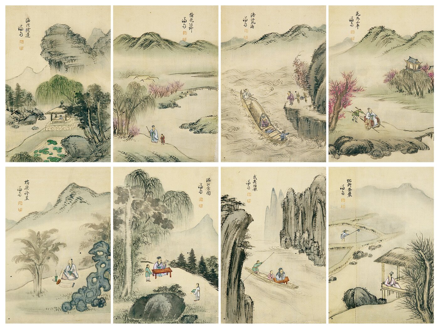 본문 이미지 - 보물 제1796호 '정선 필 해악팔경 및 송유팔현도 화첩'의 송유팔현도.(케이옥션 제공)ⓒ 뉴스1