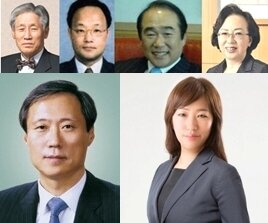 본문 이미지 - (왼쪽 위 부터) 민영빈 YBM 창립자, 조동인(데이비드조) 해커스 창립자, 고인경 파고다 창립자, 박경실 파고다 창립자, 민선식 YBM 대표이사, 고루다 파고다 대표이사 (해커스는 현재 각 법인 대표체제) ⓒ 뉴스1