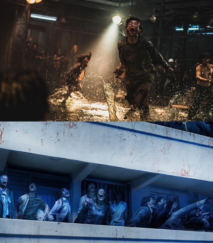 본문 이미지 - 영화 '반도'와 '#살아있다' 스틸컷 ⓒ 뉴스1