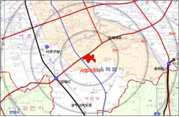 본문 이미지 - 개포동 구룡마을 위치도./자료제공=서울시ⓒ 뉴스1
