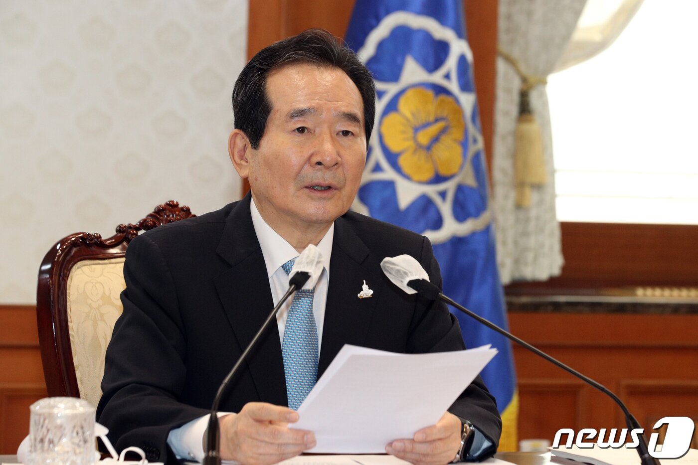 본문 이미지 - 정세균 국무총리가 17일 오후 서울 종로구 정부서울청사에서 열린 아동정책조정위원회에서 모두발언을 하고 있다. 2020.7.17/뉴스1 ⓒ News1 황기선 기자