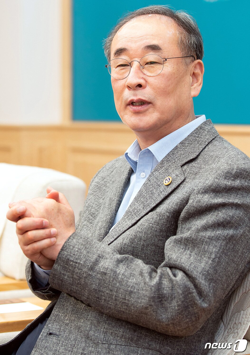 본문 이미지 - 장세용 구미시장이 20일 뉴스1과 인터뷰를 하고 있다. 2020.7.20/ⓒ 뉴스1