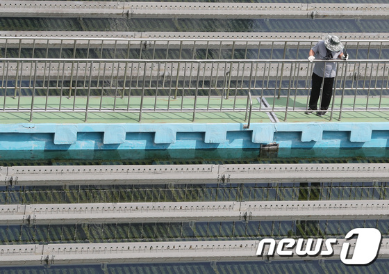  서울 성동구 뚝도아리수정수센터 관계자들이 수질을 점검하는 모습. /뉴스1 © News1 이성철 기자