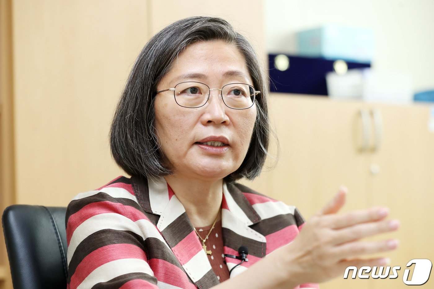 본문 이미지 - 이수정 경기대학교 범죄심리학과 교수가 4일 오전 경기도 수원시 영통구 경기대학교 수원캠퍼스에서 뉴스1과 인터뷰를 하고 있다. 2020.8.4/뉴스1 ⓒ News1 조태형 기자