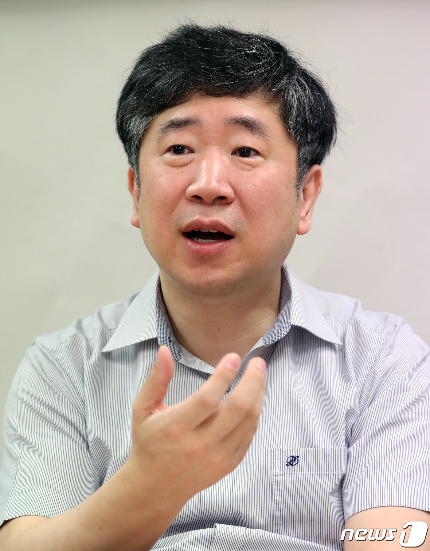 본문 이미지 - 조양제 아이진 CTO가 7일 오전 서울 종로구 뉴스1 사옥에서 인터뷰를 하고 있다. 2020.8.7/뉴스1 ⓒ News1 송원영 기자