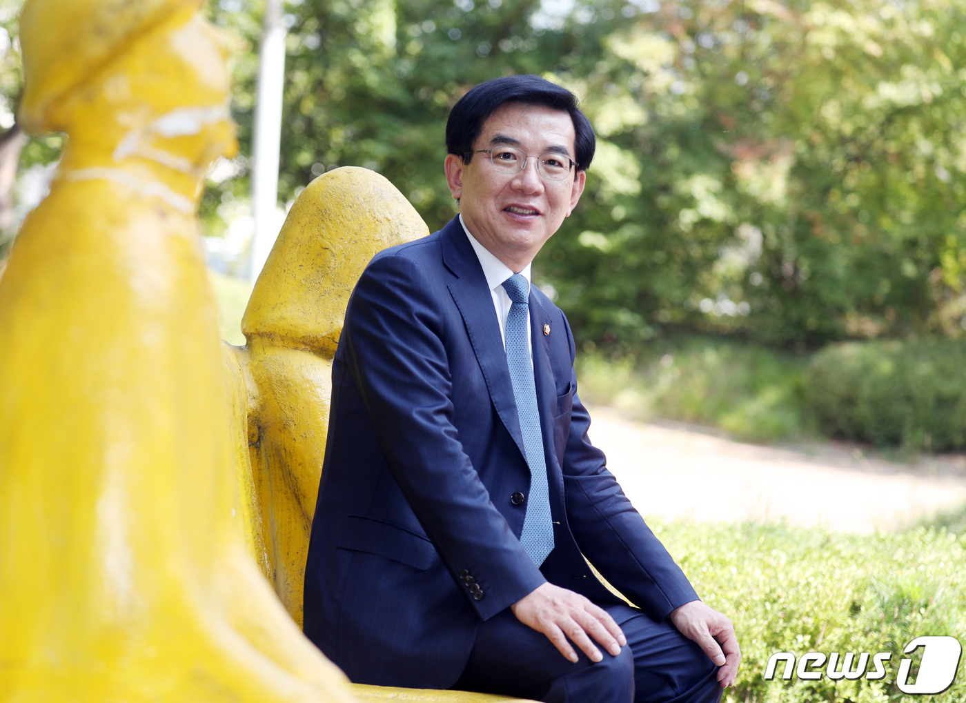 (인천=뉴스1) 김명섭 기자 = 정일영 더불어민주당 의원이 28일 인천시 연수구 한 공원에서 뉴스1과 인터뷰를 하고 있다. 2020.2.28/뉴스1