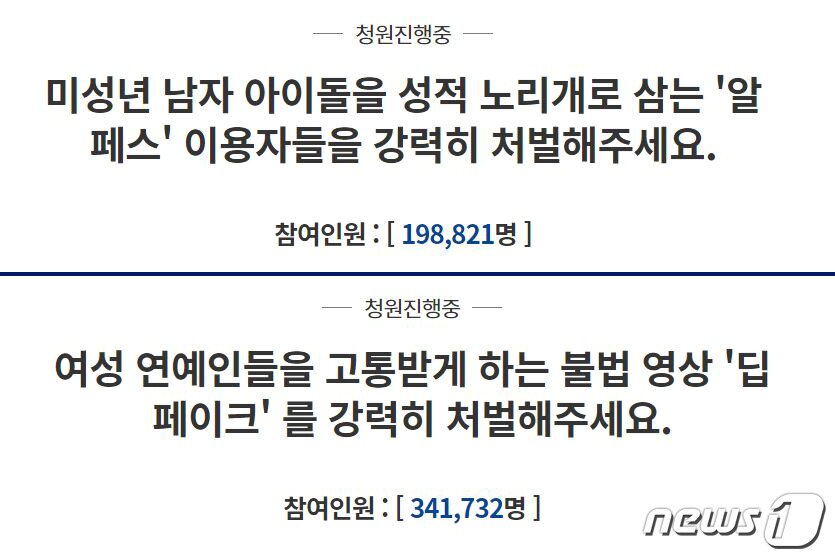 본문 이미지 - 청와대 국민청원 게시판(캡처)ⓒ 뉴스1